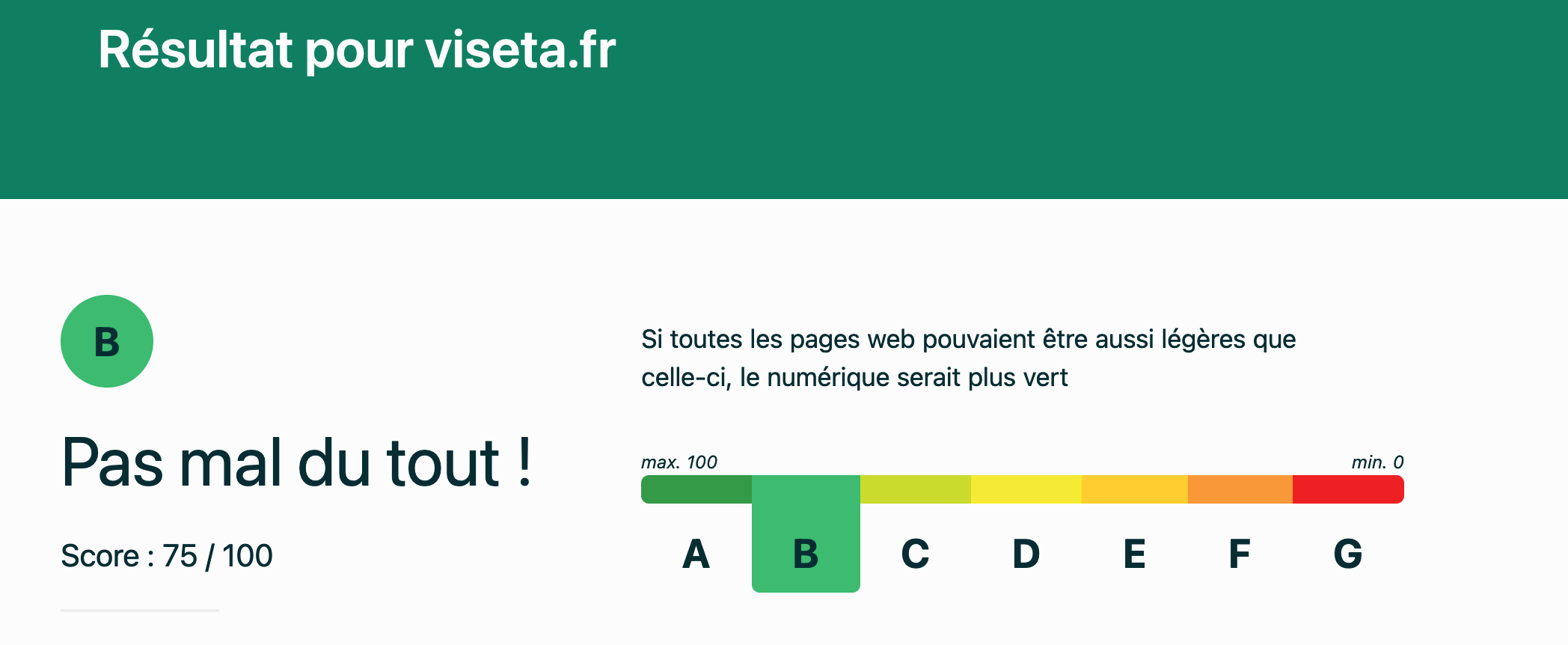 Site eco-conçu Eco-index viseta